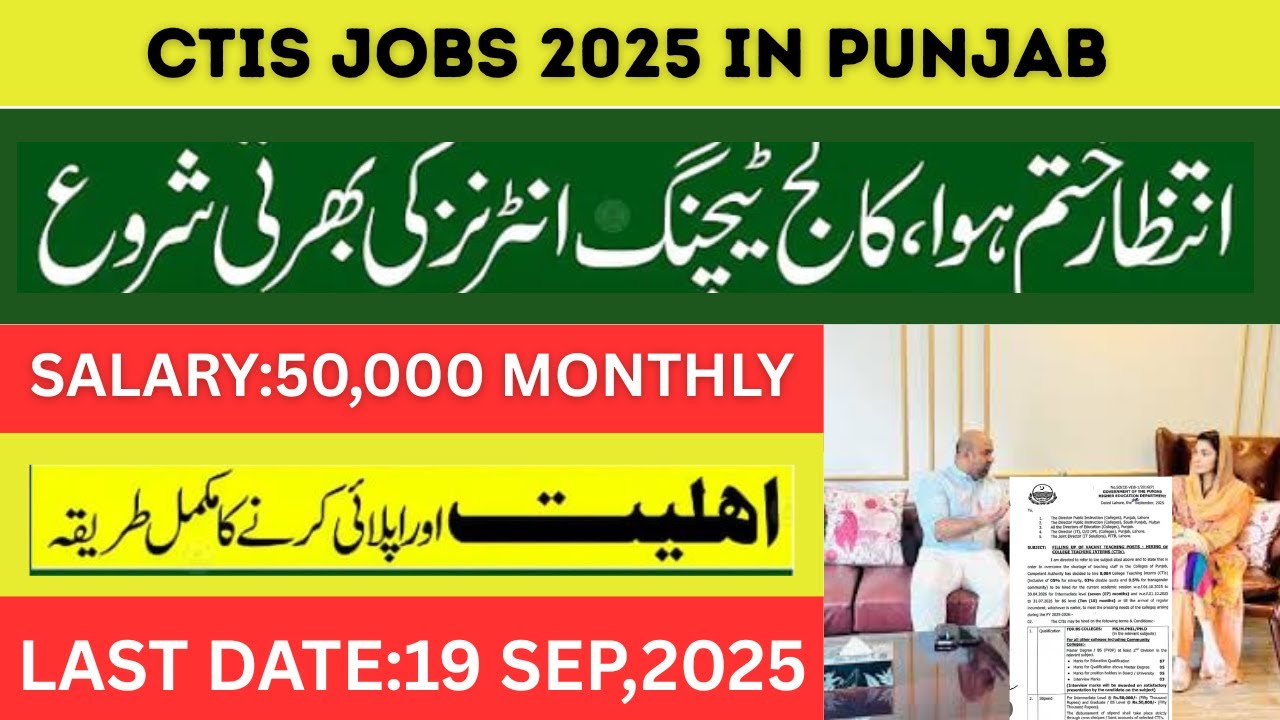 CTI Jobs in Punjab 2025 Online Apply | CTI Jobs 2025 Update | Teaching Jobs 2025 in Punjab