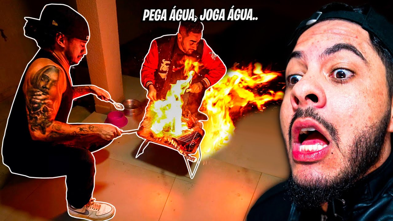 MEUS AMIGOS QUASE COLOCARAM FOGO NA NOSSA CASA FAZENDO CHURRASCO😂