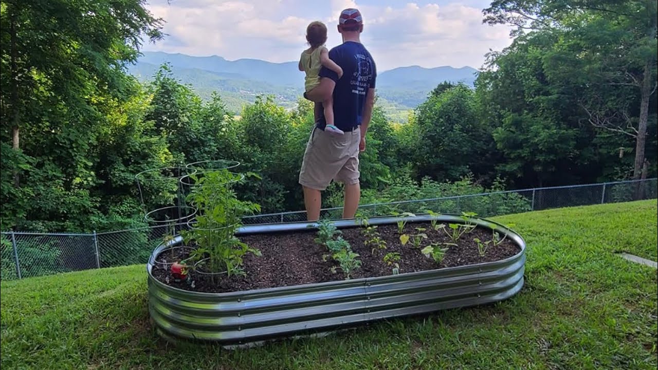 Rakukiri Raised Garden Bed Galvanized Planter Box Outdoor, Rot-Resistant Metal Garden Bed Planter