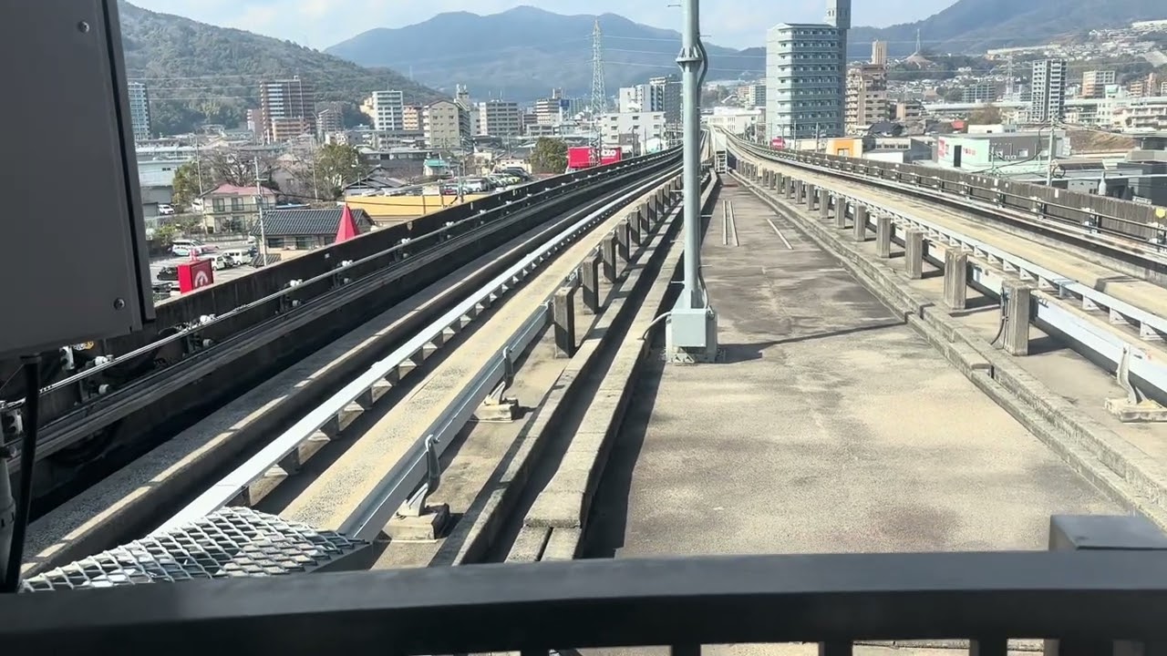 2026.2/5広域公園前行きのアストラムライン7043号車古市駅1番乗り場入線。到着。広域公園前行きのアストラムライン7043号車古市駅1番乗り場出発。