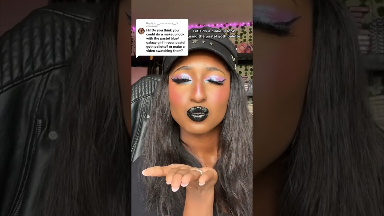 Pastel goth makeup tut 💕🖤 #spookycute #pastelgoth #makeup #goth #anime