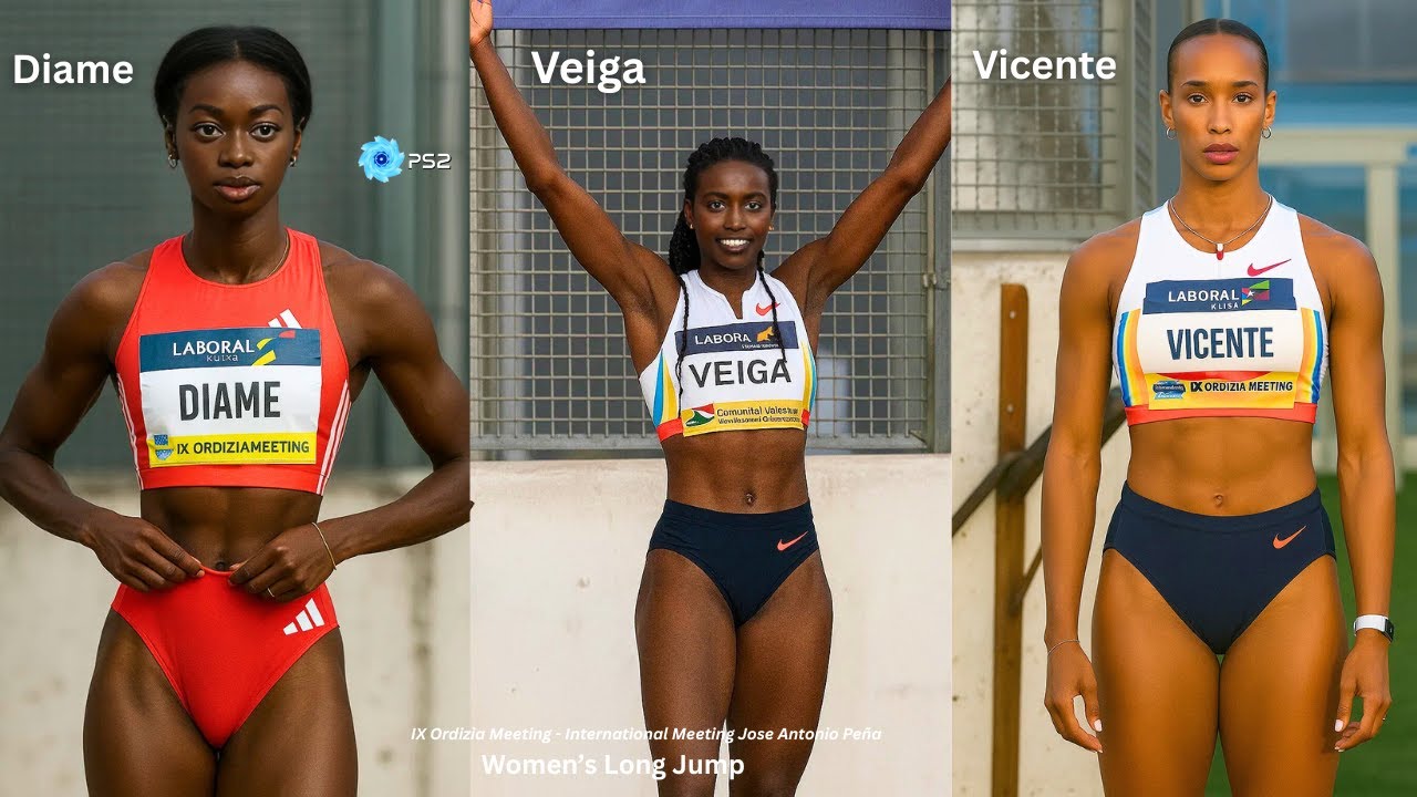 Fatima Diame vs Evelise Veiga vs Maria Vicente #fatimadiame #womenslongjump