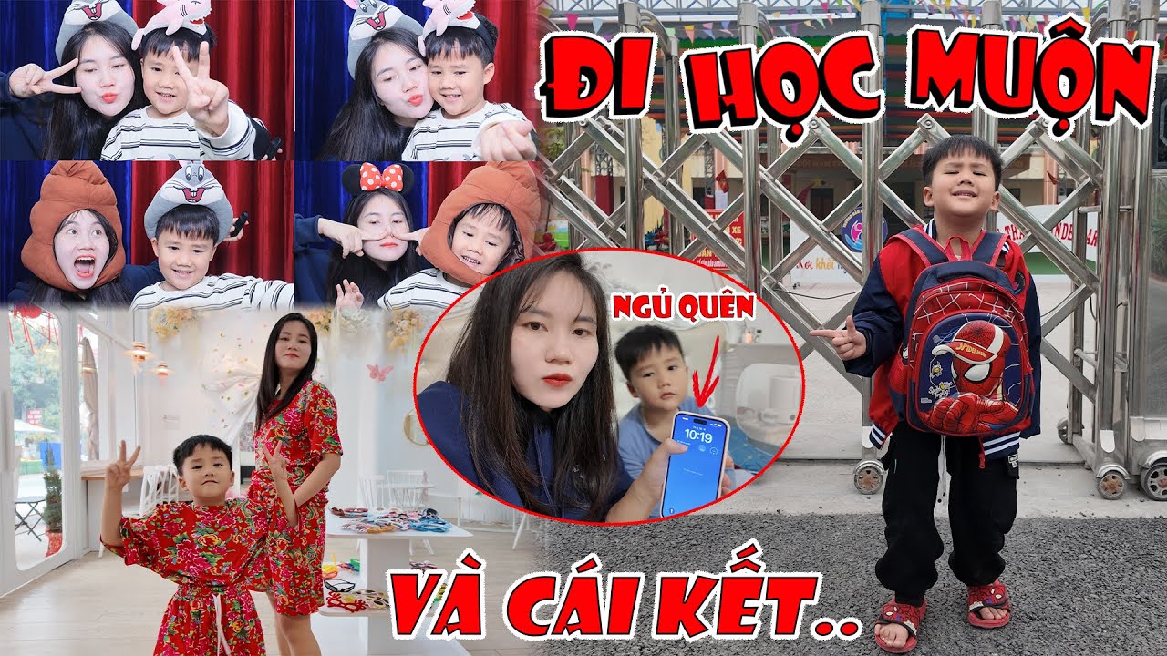 Minh Trí Ngủ Quên Nên Đi Học Muộn Và Cái Kết - Lần Đầu Trải Nghiệm Chụp Ảnh Photobooth Của 2 Mẹ Con