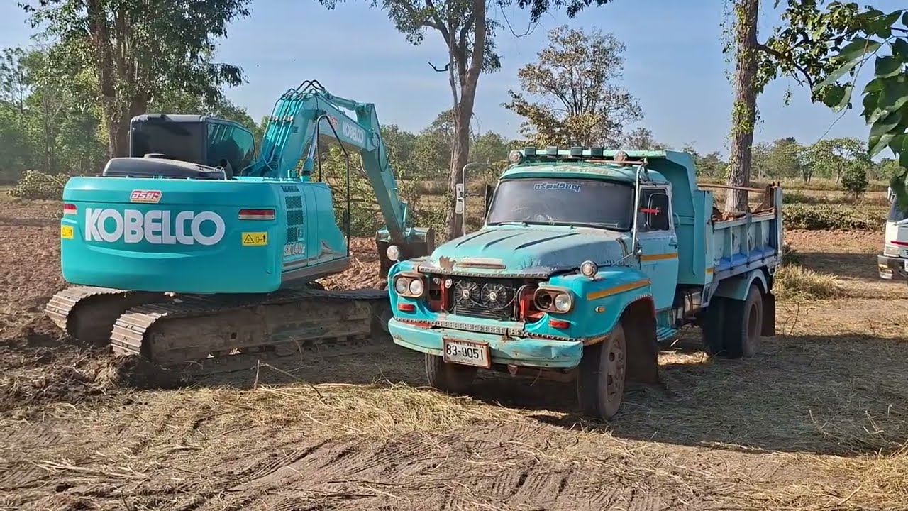 เร็วจัดปลัดบอกงานลอกนา kobelco sk140lc-11 ใส่รถหกล้อดั้มหล่อเก๋าๆ 