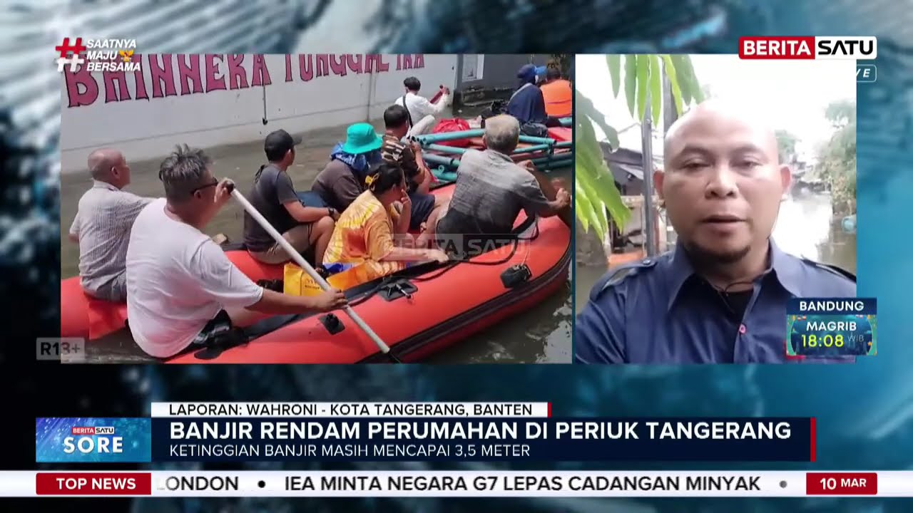 Hari Ketiga, Banjir di Periuk Damai Tangerang Masih Mencapai 3,5 Meter #Beritasatu