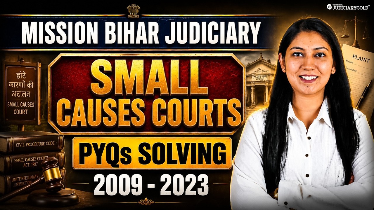 Bihar Judiciary 2026: Provincial Small Cause Courts Act, 1887 PYQ Solving & Detailed Analysis