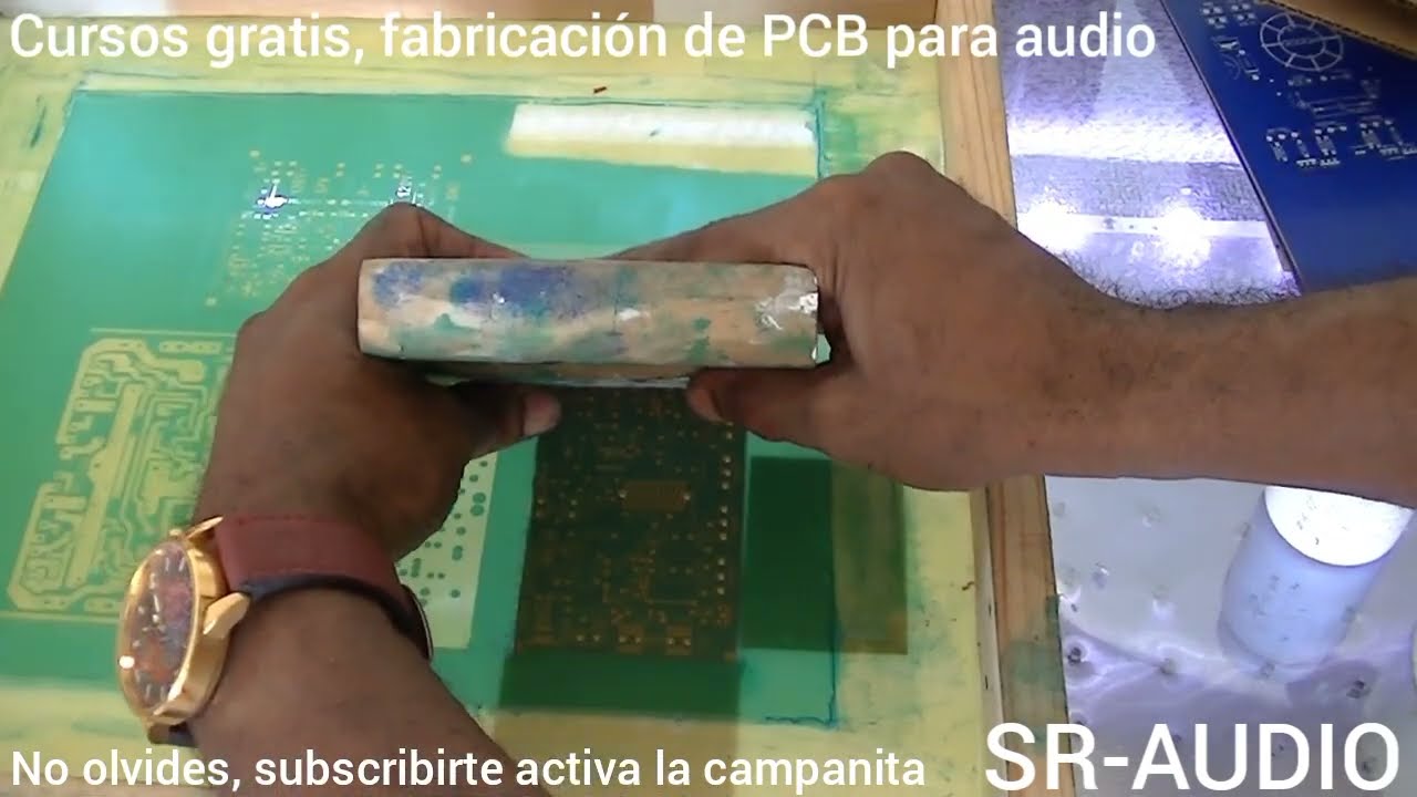 hagamos, un amplicador de audio, con está  técnicas de serigrafía, tarjetas de audio, cursos gratis.