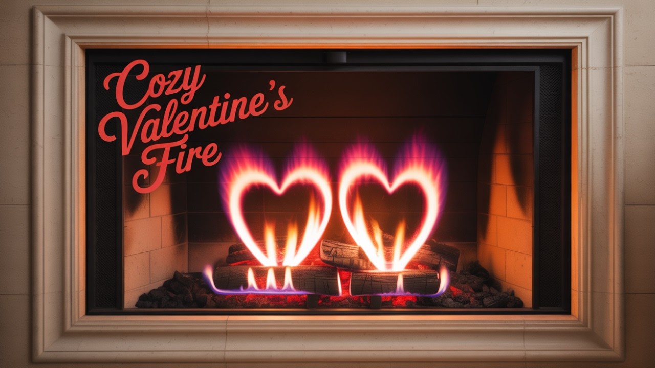 Valentine’s Day Fireplace Ambience 🔥 Cozy 8 Hour Romantic Fire Sounds for Relaxing, Sleep & Study