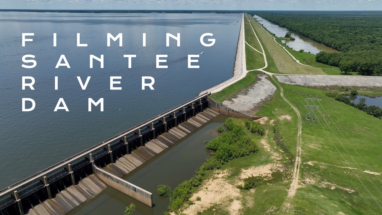 An amazing perspective! FILMING Santee River Dam at Lake Marion, SC