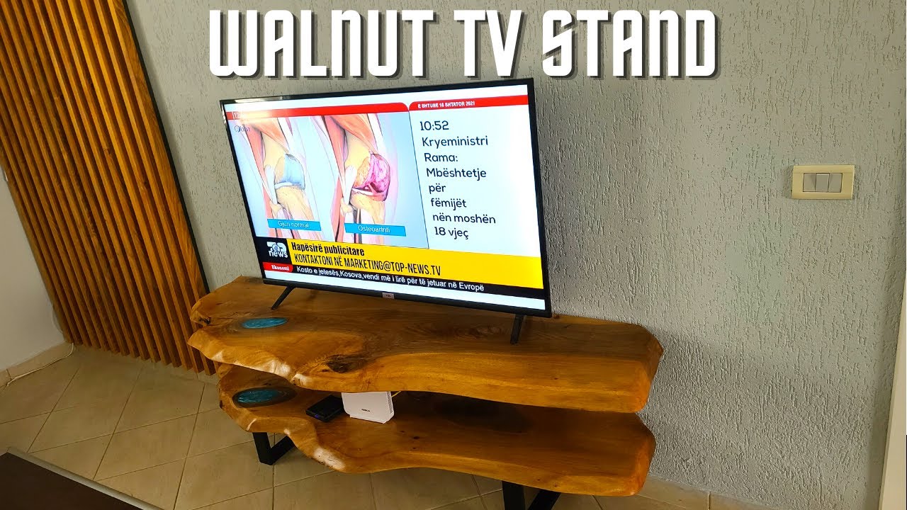 Walnut Tv Stand, Epoxy