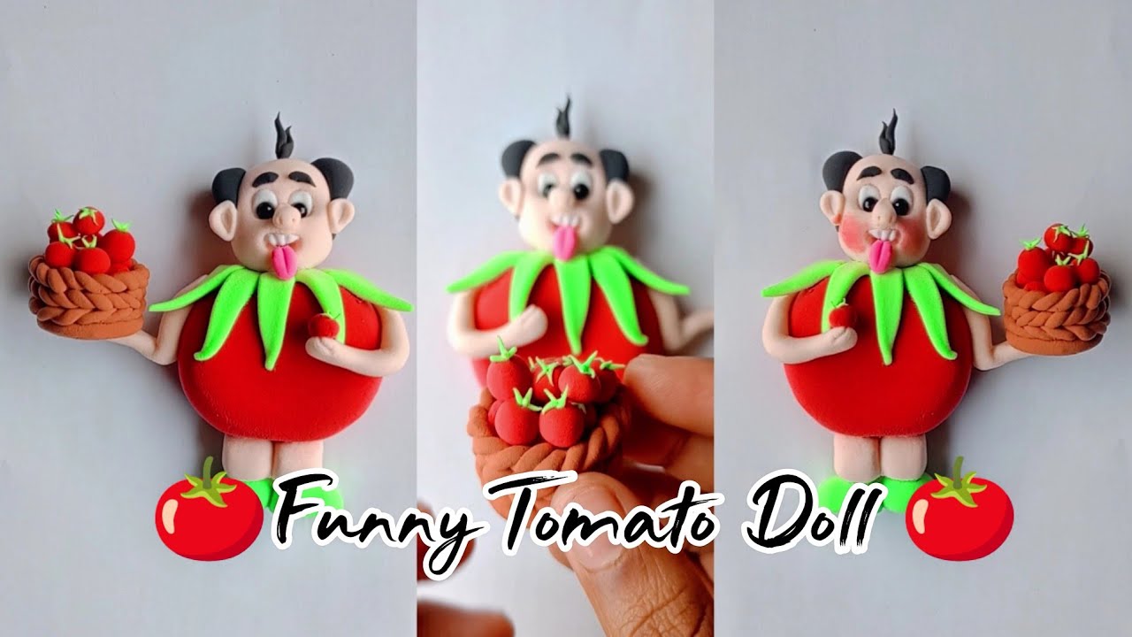 🍅🍅Funny Tomato Man  Doll By Clay|  Clay Crafts Video| Crafts Video| Clay Video| Clay Doll Video
