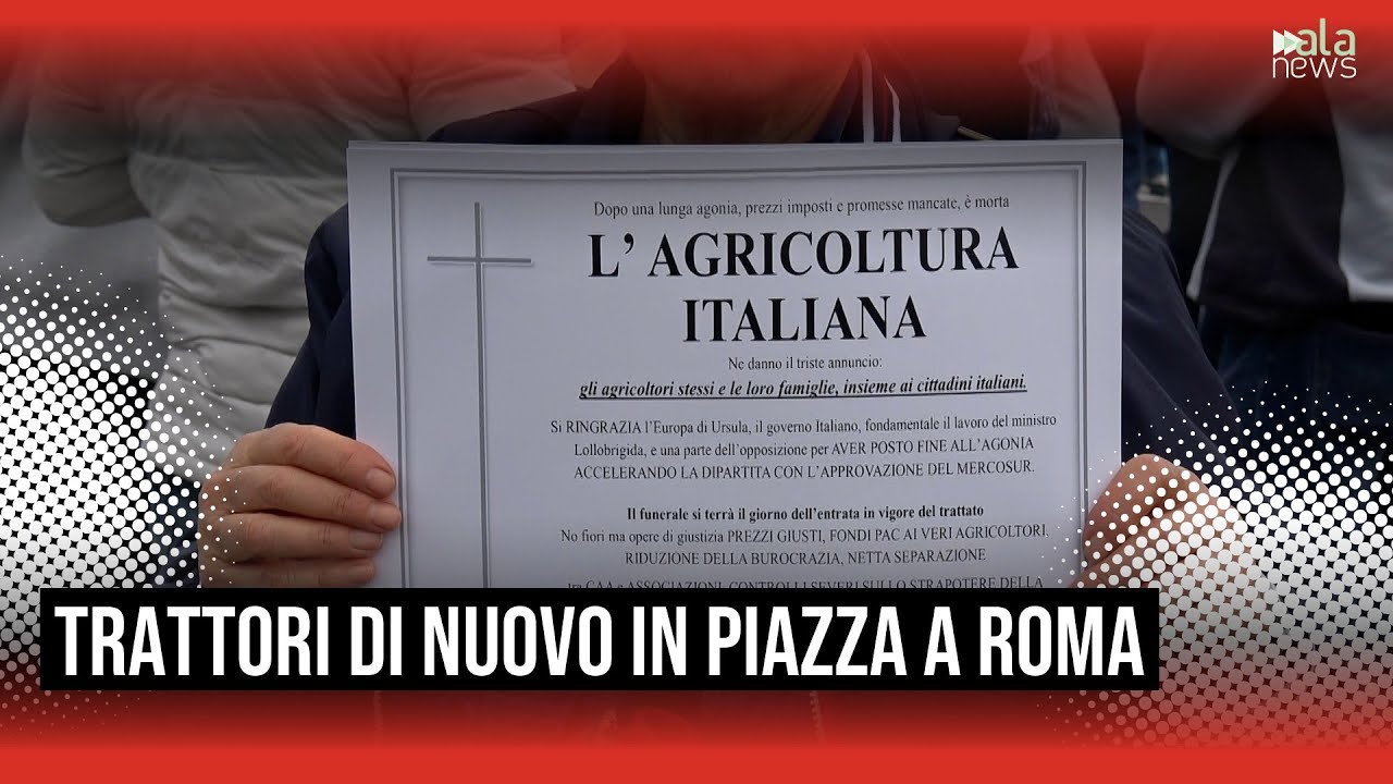 Trattori di nuovo in piazza a Roma contro il Mercosur