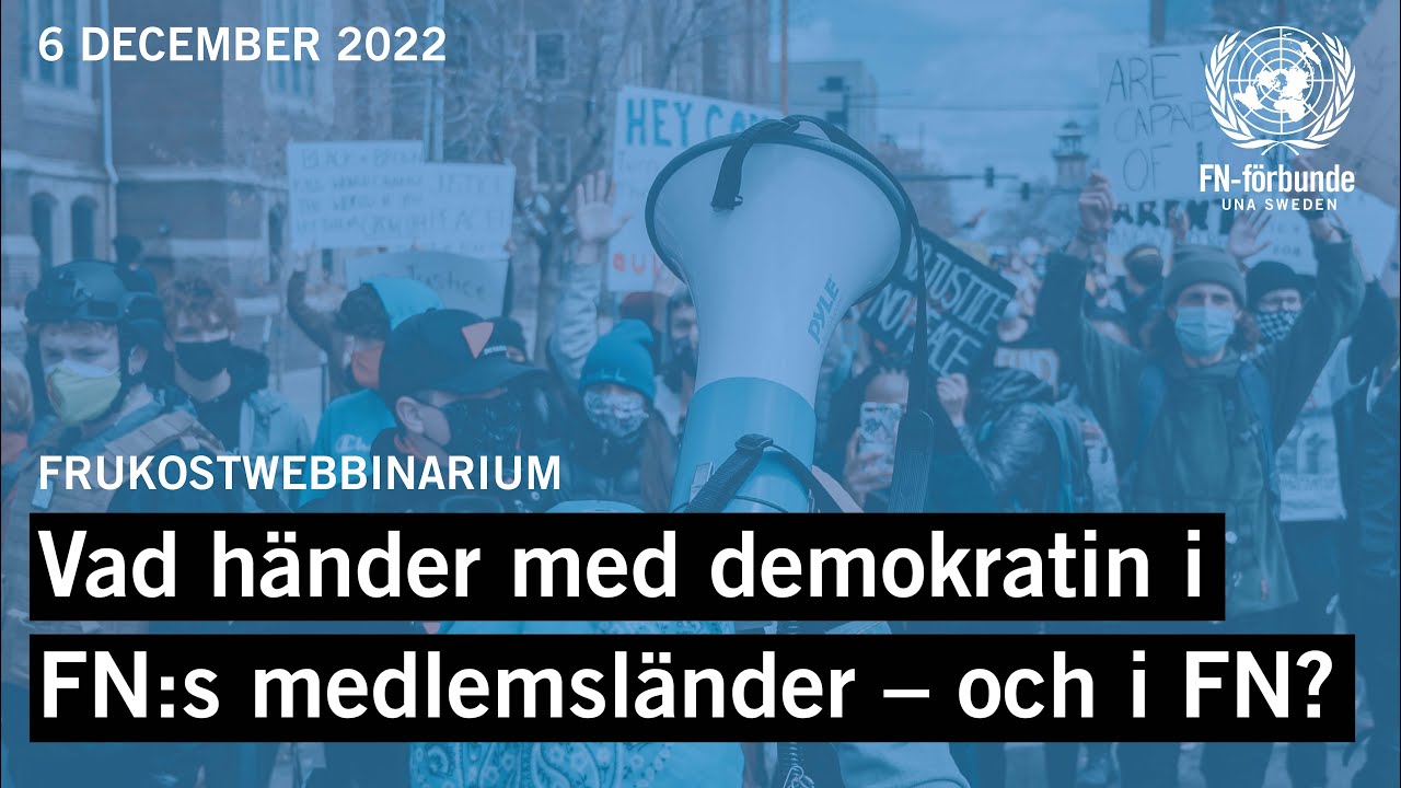 Frukostwebbinarium: Vad händer med demokratin i FN:s medlemsländer – och i FN?