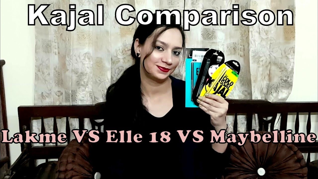 Lakme VS Elle 18 VS Maybelline Kajal | Kajal Comparison || Glad To Share