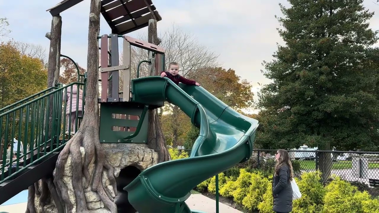 Playing at the Rocket Ship park in Port Jeff