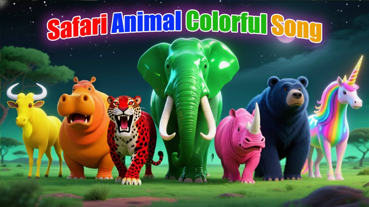 Safari Animal Colorful Song | Animal Songs | Zazzy Melody