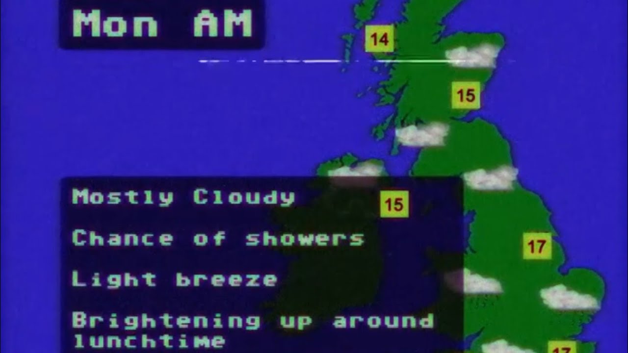7-Day Forecast and Closedown, 13 Sep 1985 (Analog Horror)