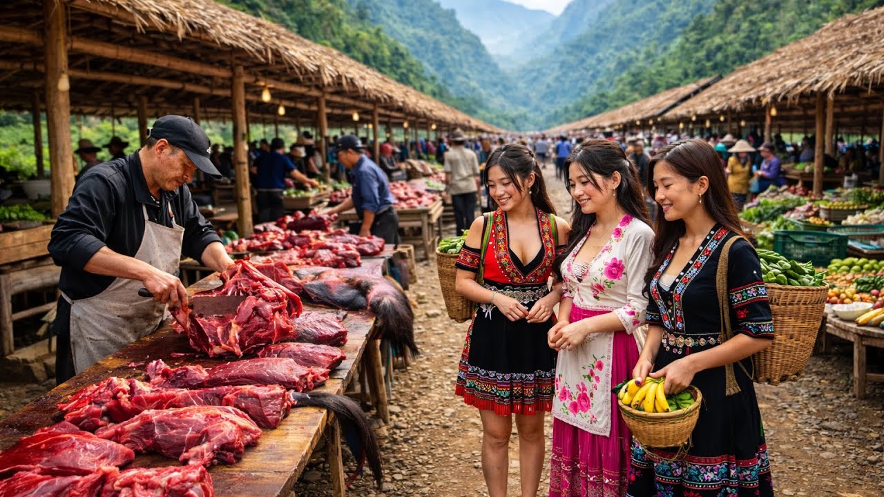Explore the highland market in Bao Nhai commune, Lao Cai province, Vietnam.