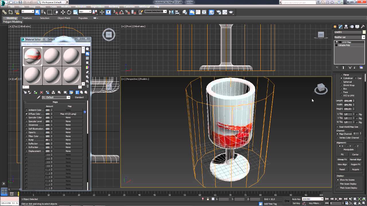 3D Max. Урок №28. Проецирование текстур. Модификатор UVW Map.