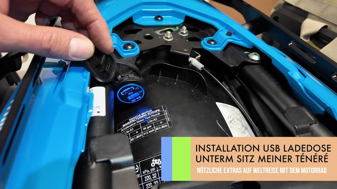 Installation USB Ladedose unterm Sitz meiner T&eacute;n&eacute;r&eacute; Rally 2025. N&uuml;tzliche Extras f&uuml;r die Weltreise.