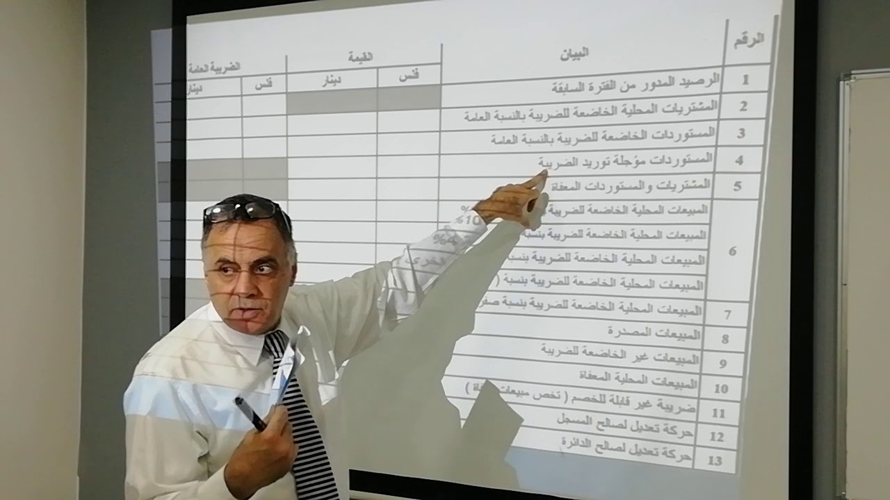 تعبيئة الاقرار الضريبي للمبيعات