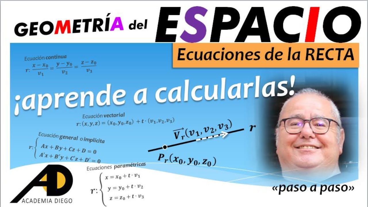 ECUACIONES de la RECTA en el ESPACIO @ACADEMIADIEGO