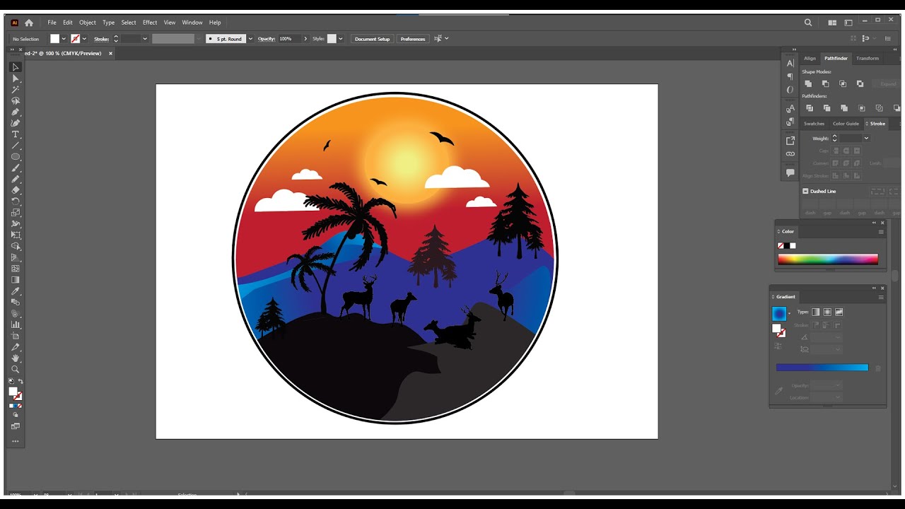 Vector Drawing (Nature & Animal )Creation in Illustrator