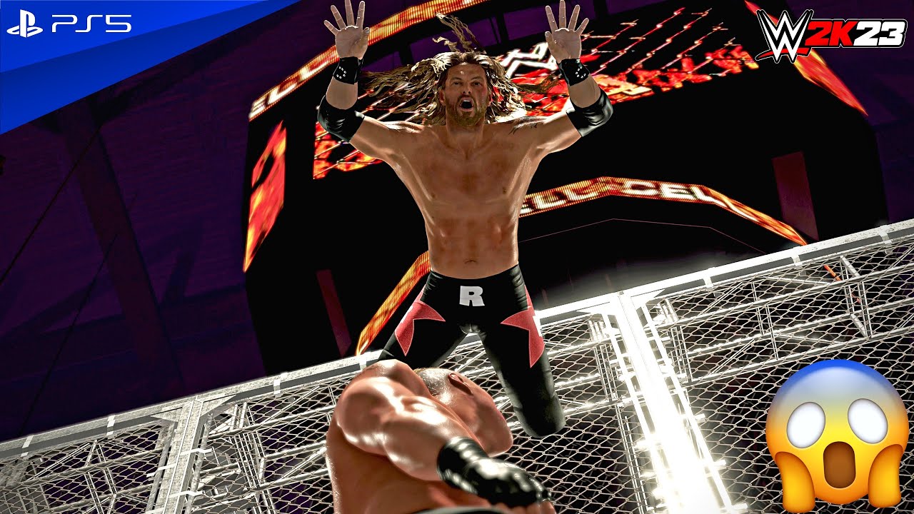WWE 2K23 - Edge vs. Brock Lesnar - Hell in a Cell Match | PS5™ [4K60]