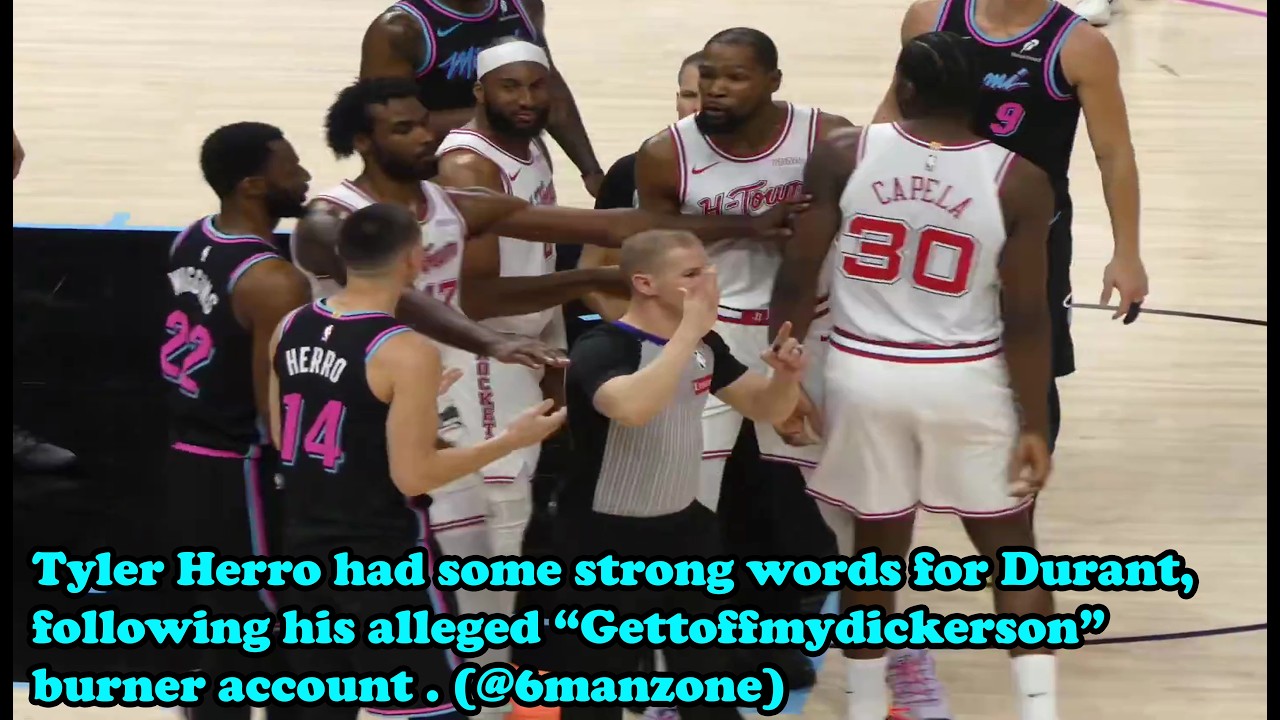 Kevin Durant and Tyler Herro going back and forth & both got technical foul in tonights game