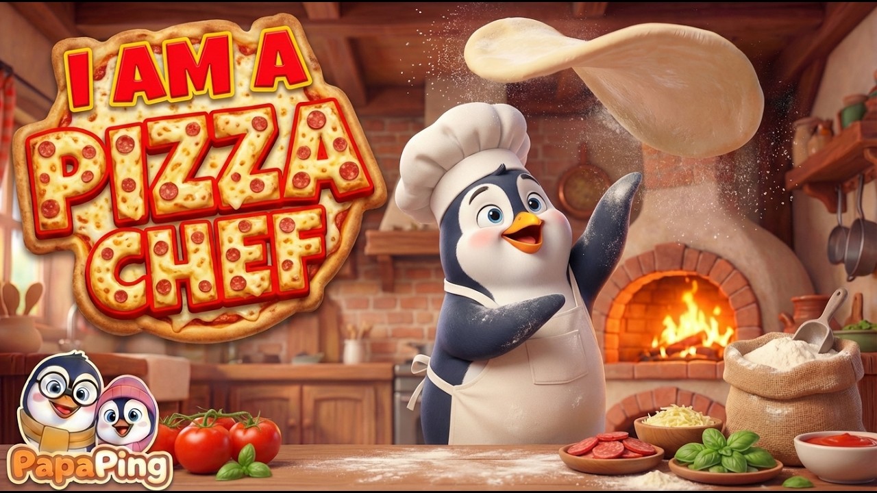 ⭐🍕 I am a Pizza Chef! | Let's Make a Pizza Song | Cooking Roleplay for Kids 👨‍🍳 | PapaPing Kidsong
