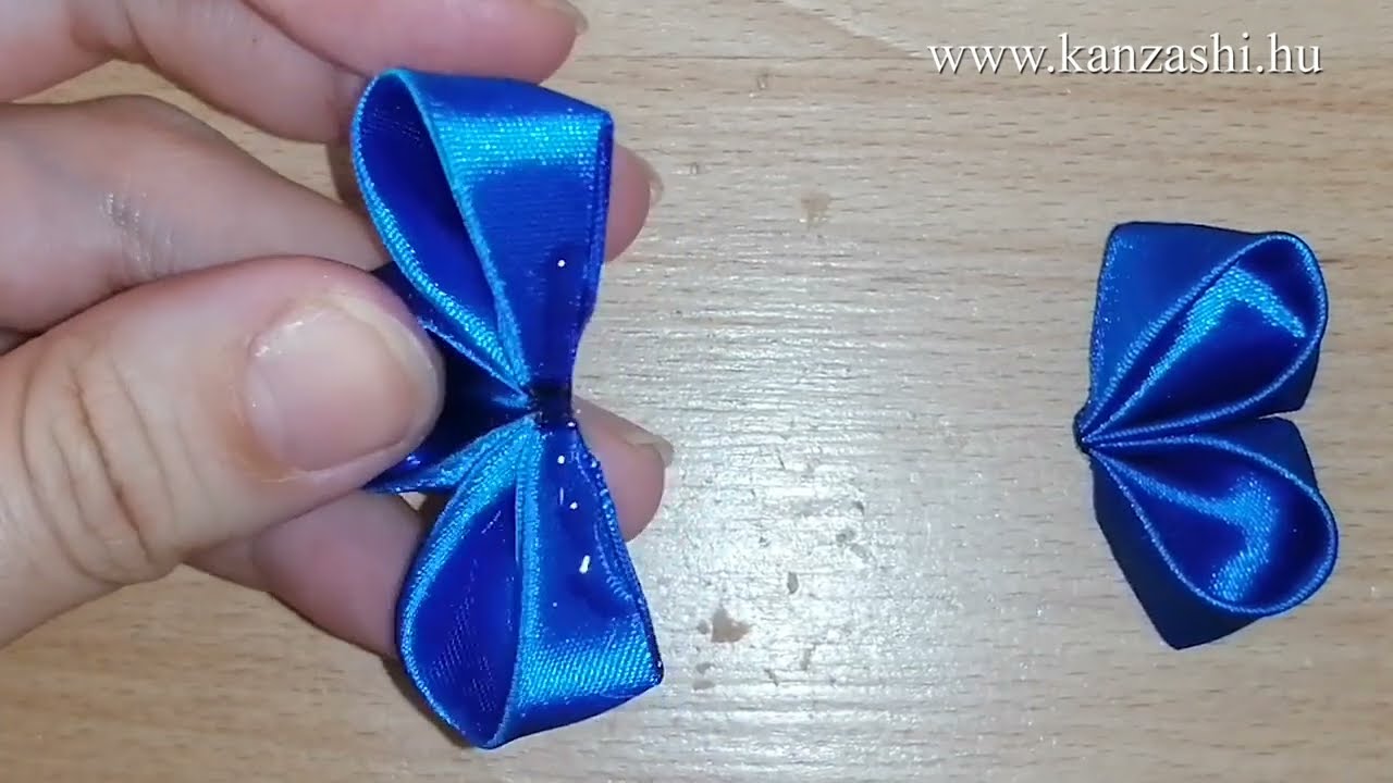 Kanzashi alapok 04 - ragasztás / satin ribbon flover/ kanzashi flower tutorial
