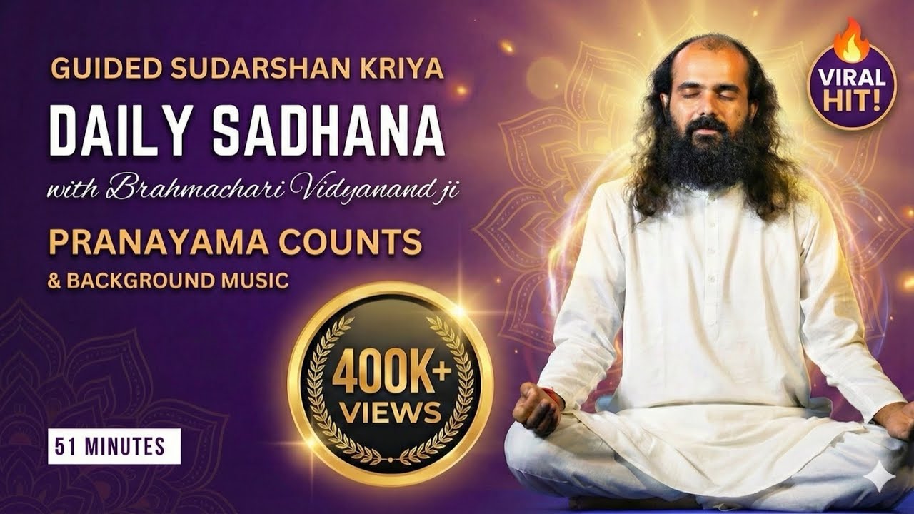 Pranayam Counts for Sudarshan Kriya | 51 min | Art Of Living | daily Sudarshan Kriya practice