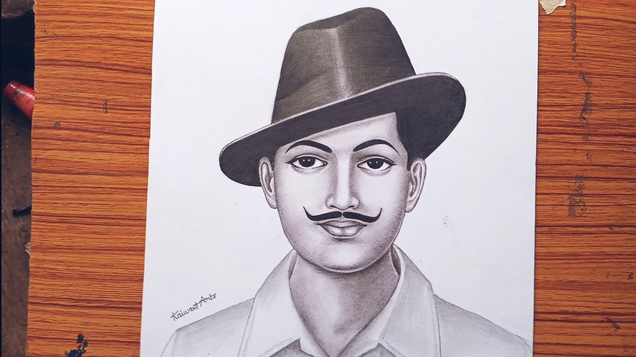 Independence Day Special Drawing Bhagat Singh | Bhagat Singh Drawing Step By Step Full Tutorial