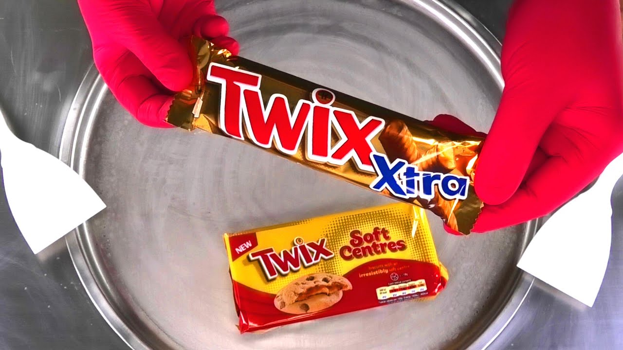 TWIX Ice Cream Rolls | TWIX Soft Centres Cookies roll fried Caramel Ice Cream - satisfying Food ASMR