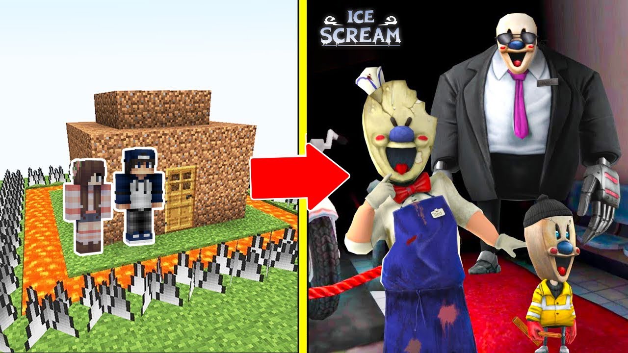 Ice Scream 4 Tấn Công Nhà Được Bảo Vệ Bởi bqThanh và Ốc Trong Minecraft