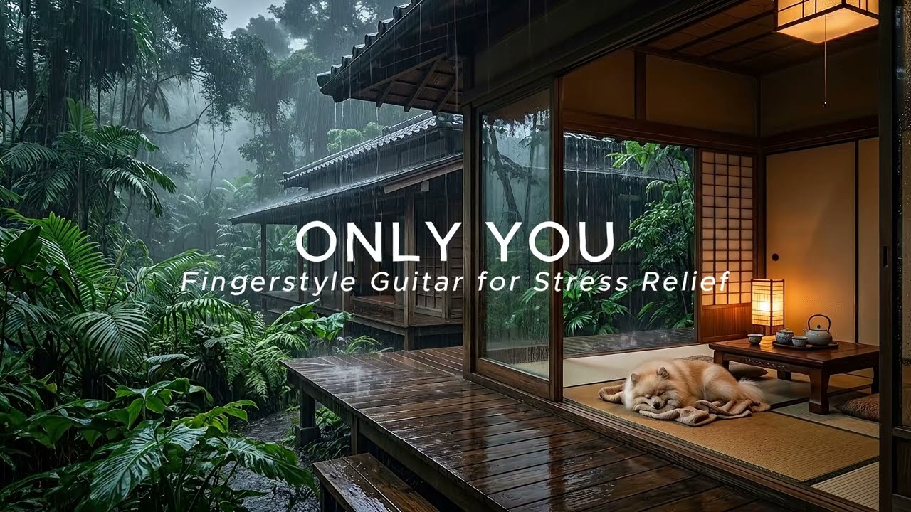 Only One, Only You 🌿 Vintage Acoustic Guitar & Rainy Japanese Villa [3 HOURS]