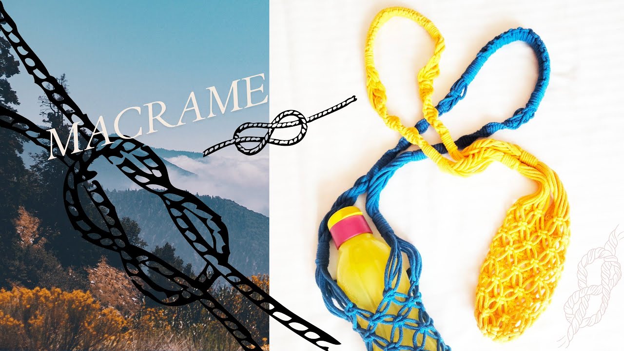 Авоська для бутылки Macrame DIY урок - макраме смотреть онлайн