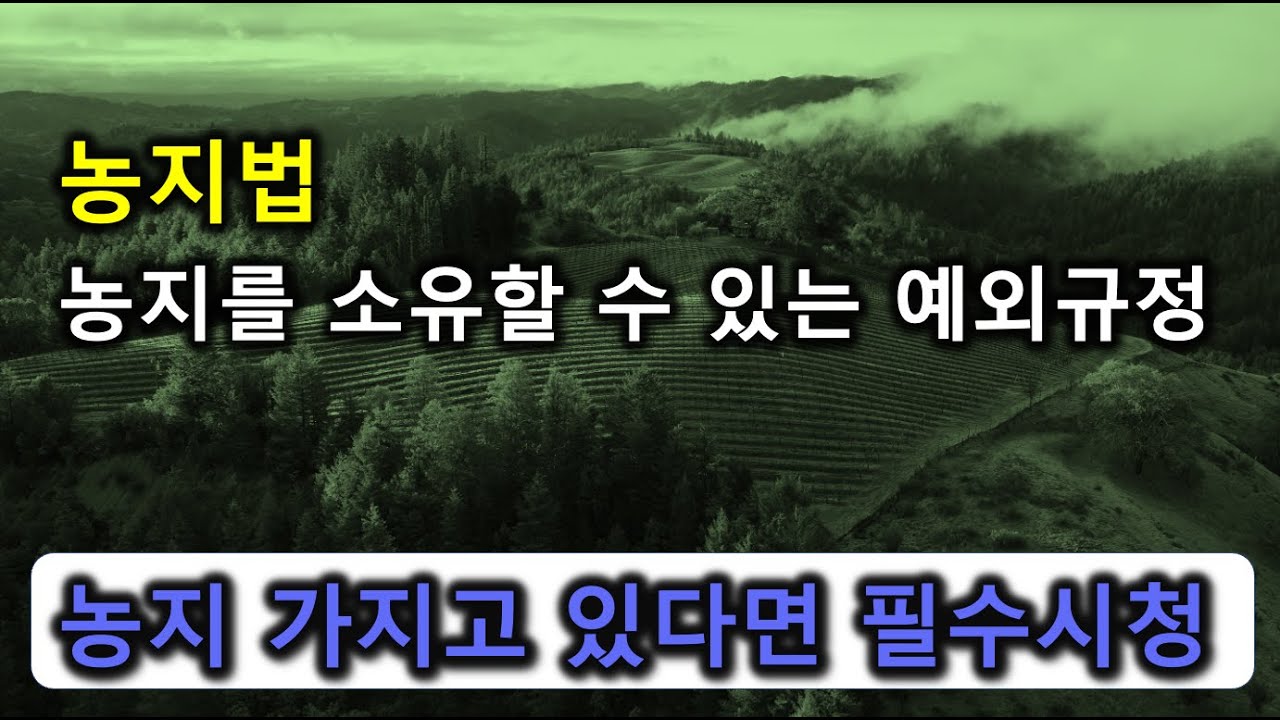 농지소유 허용범위 예외규정 #농지법 #제주알마켓