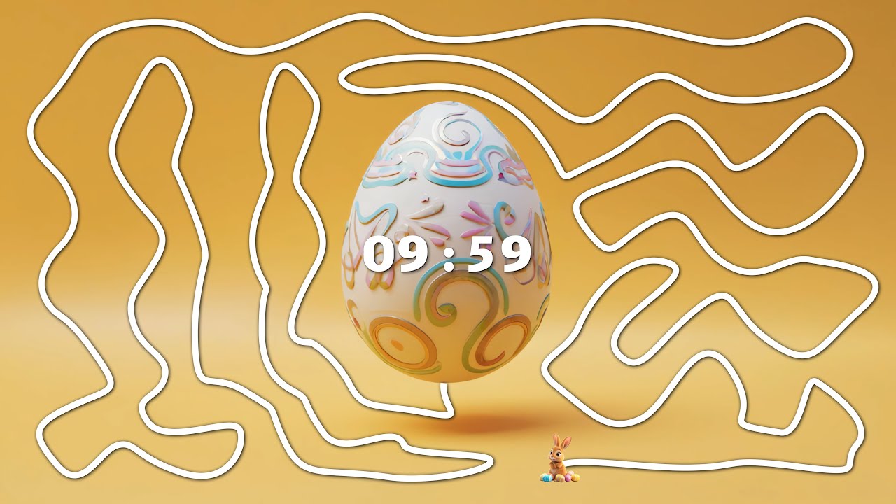 10-Minute Easter Egg Timer | Relaxing Music, Soft Alarm & Egg Explosion Animation Countdown