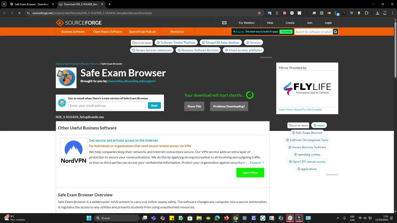 Configuración de Safe Exam Browser para Estudiantes UPEC 2025