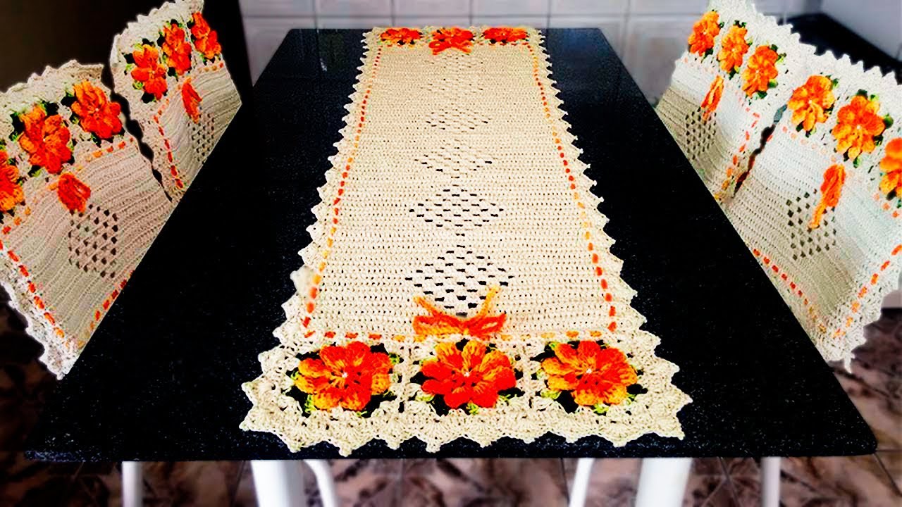 caminho de mesa de crochê passo a passo