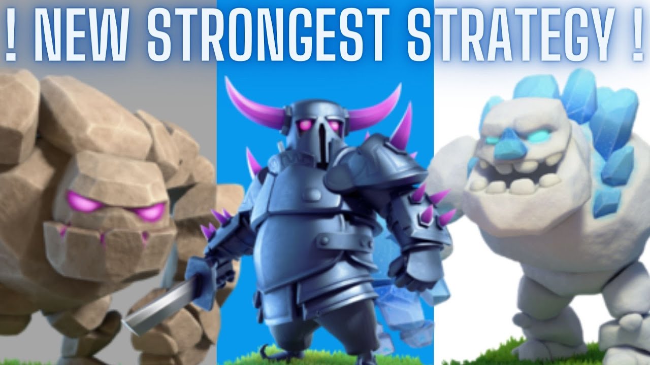 New Strongest Attack Strategy ! New Attack Strategy ! Golem , Pekka and Ice Golem  in Clash of Clans