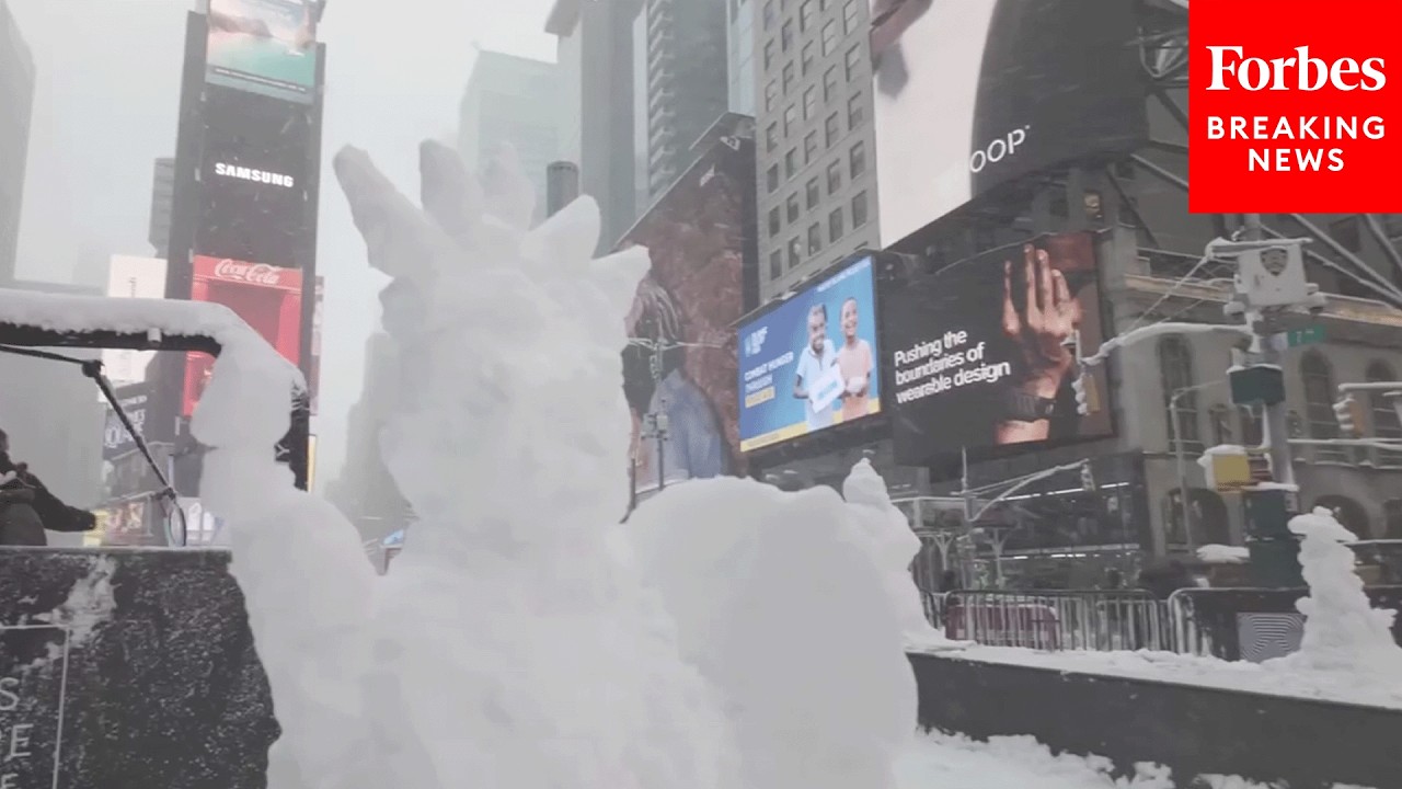 Blizzard Brings Major Snowfall To New York City, Blanketing Times Square