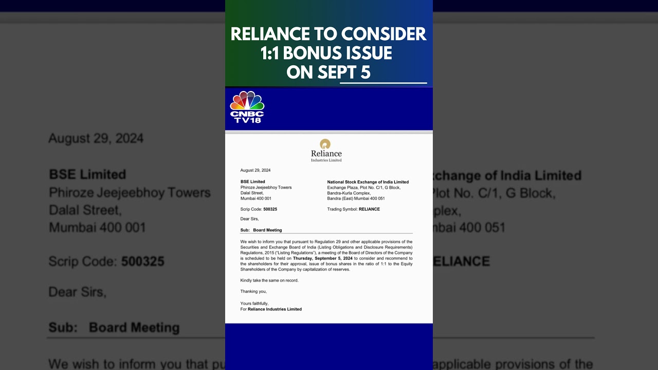 RIL AGM | Reliance To Consider 1:1 Bonus Issue On Sept 5 | N18S