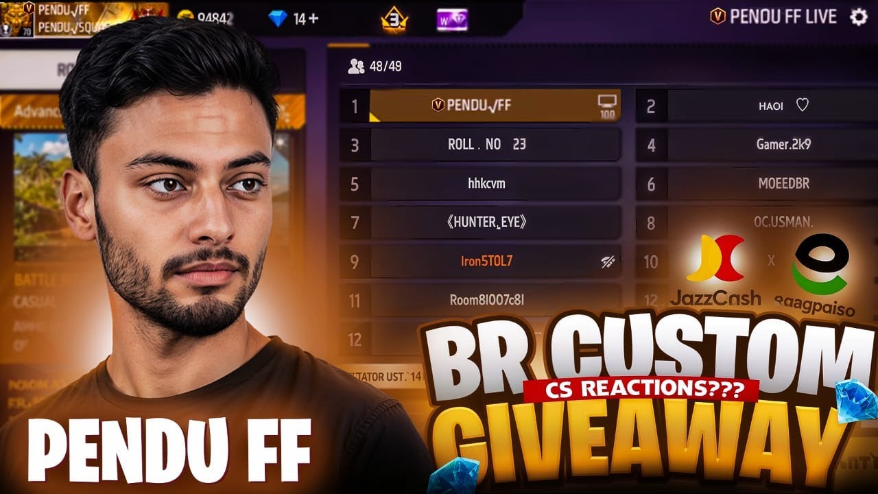 LIVE CUSTOM REACTIONS ON MOBILE AND PC PLAYERS | FREE FIRE LIVE