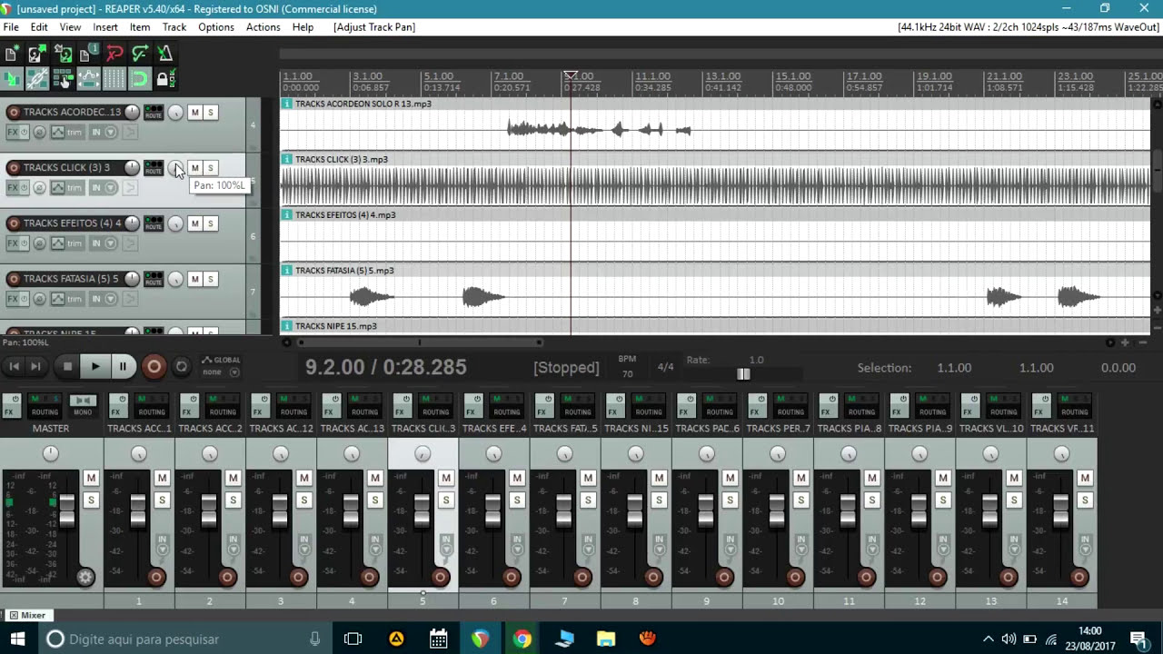 MÉTODO SIMPLES E EFICAZ. FECHANDO VS LR NO REAPER E AJUSTANDO VOLUME PADRÃO