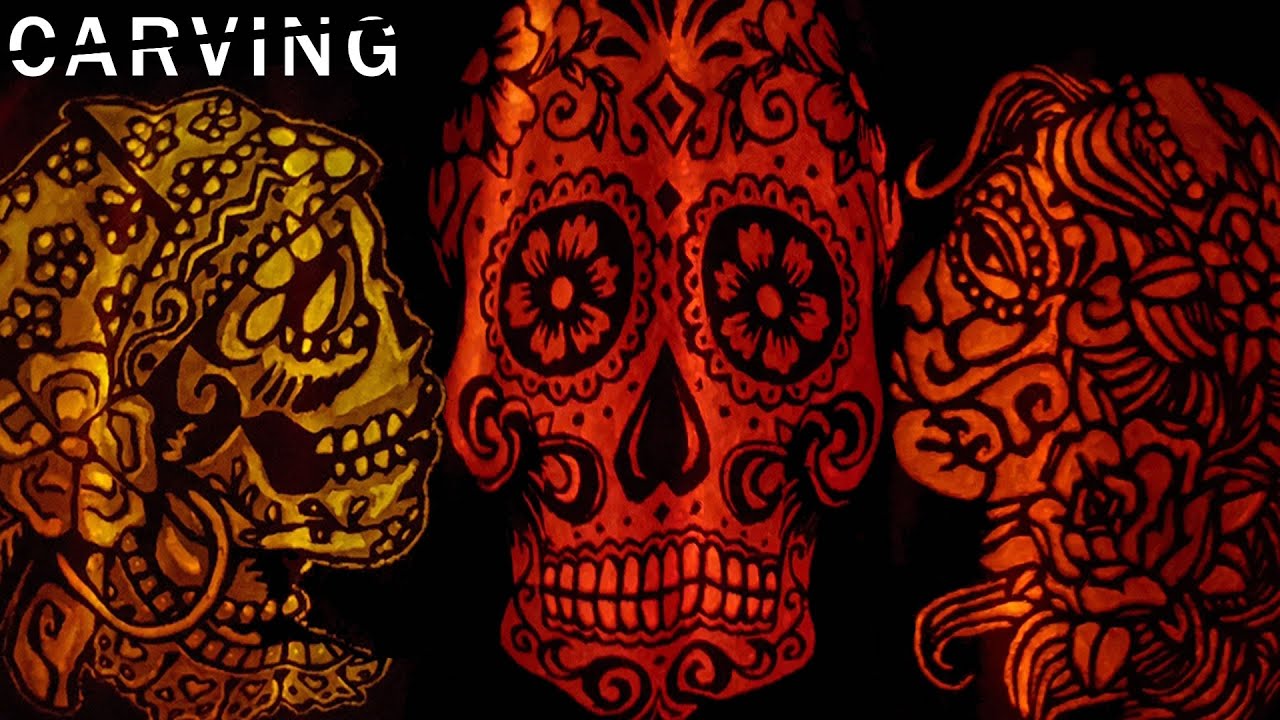Carving a Dia De Los Muertos Pumpkin (Day of the Dead)