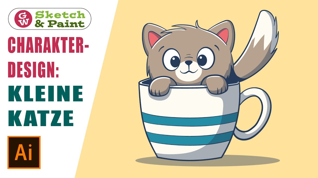 Charakter-Design mit Adobe Illustrator: Kleine Katze