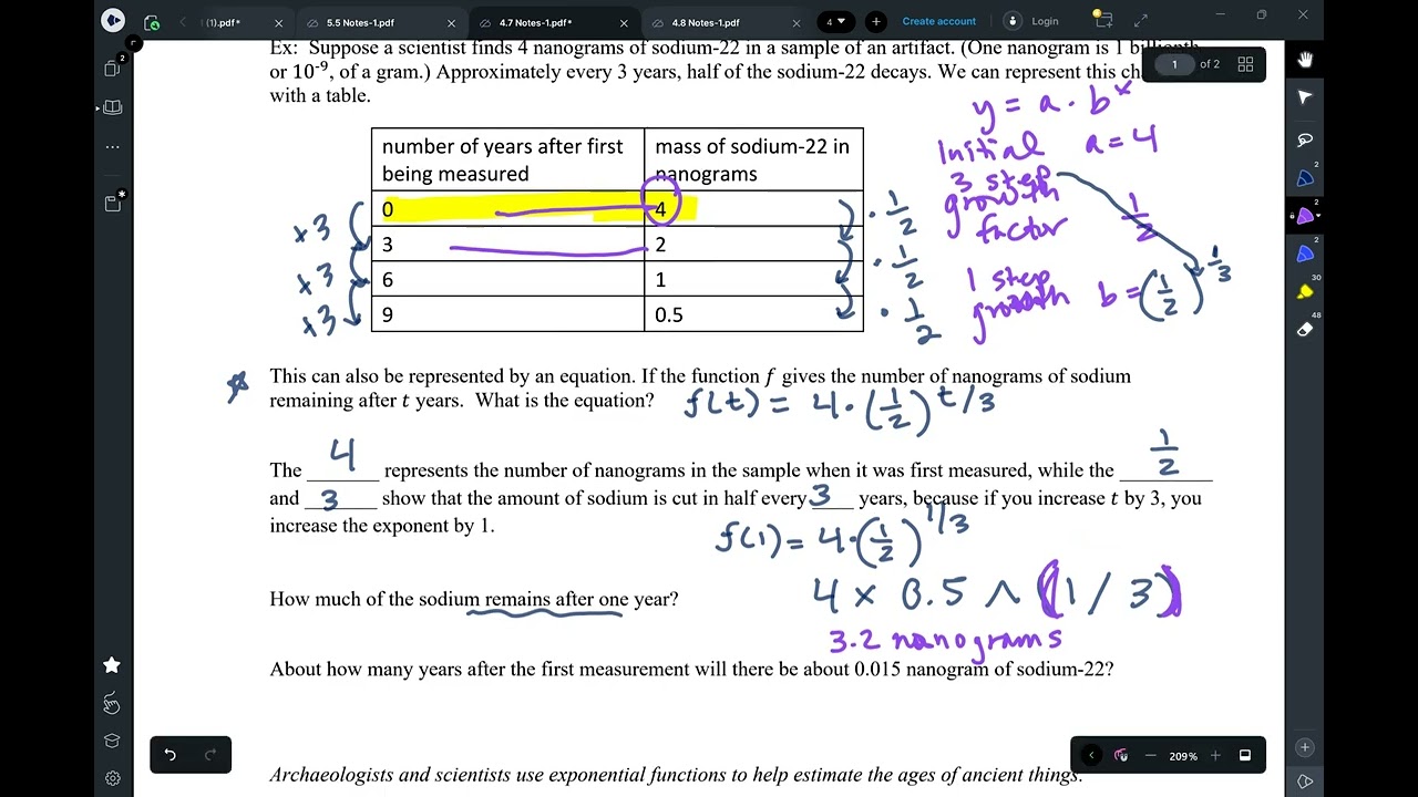 Algebra II Notes 4.7 Interpreting and Using Exponential Functions