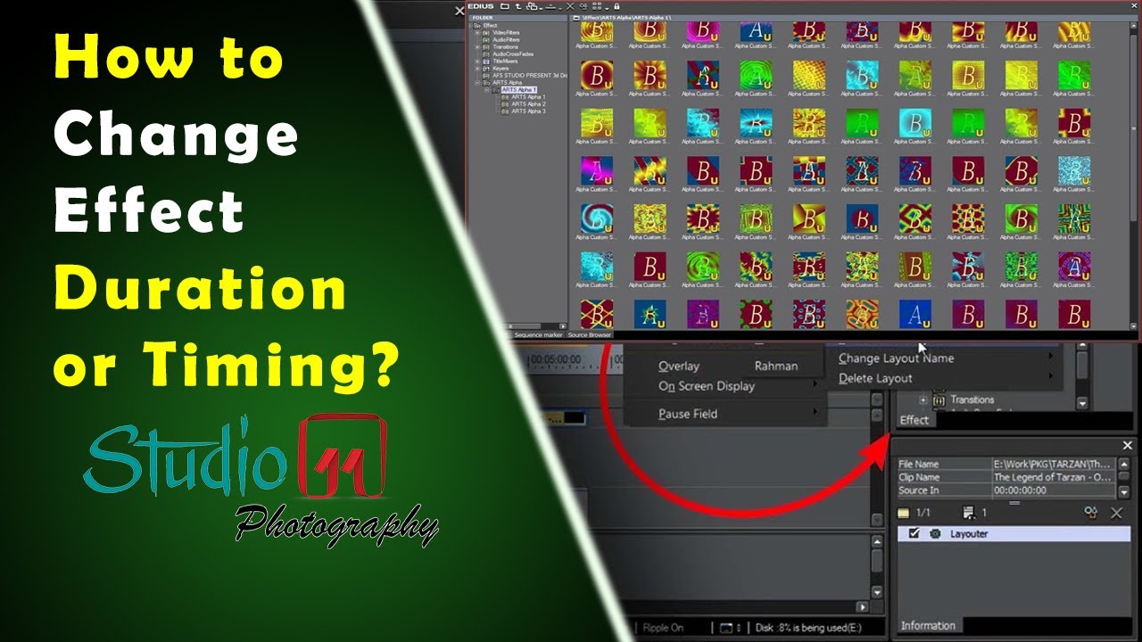 41 | How to Change Effect Duration or Timing? (Default effect also) | Edius Tutorials in Tamil